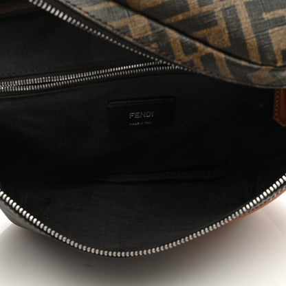 Fendi Glazed Fabric Vitello King FF 1974 Diagonal Belt Bag Tobacco Moro Cuoio 5 of 8