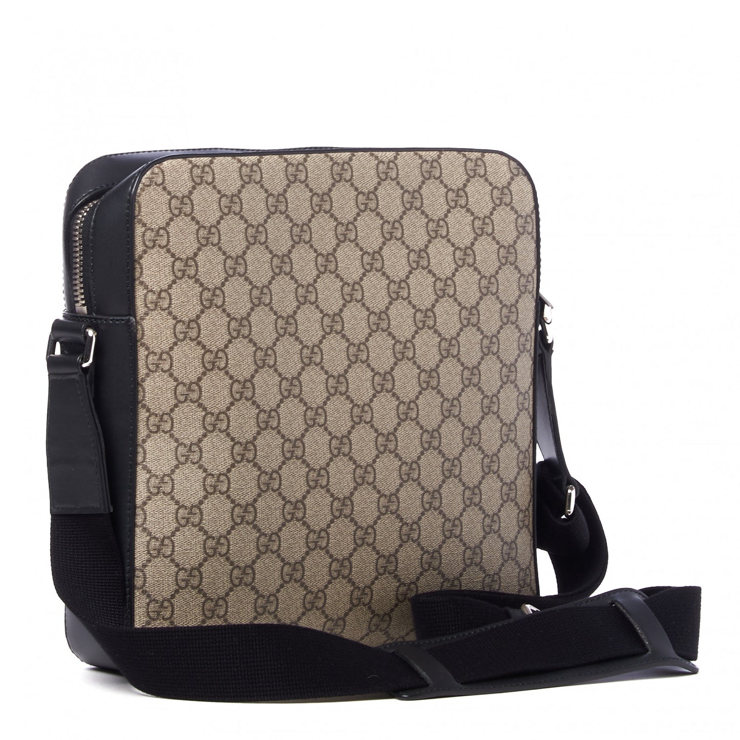GG Supreme Monogram Flat Messenger Bag Black