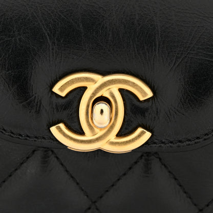 Chanel Shiny Aged Calfskin Quilted Nano Kelly Shopper Black 12 of 14