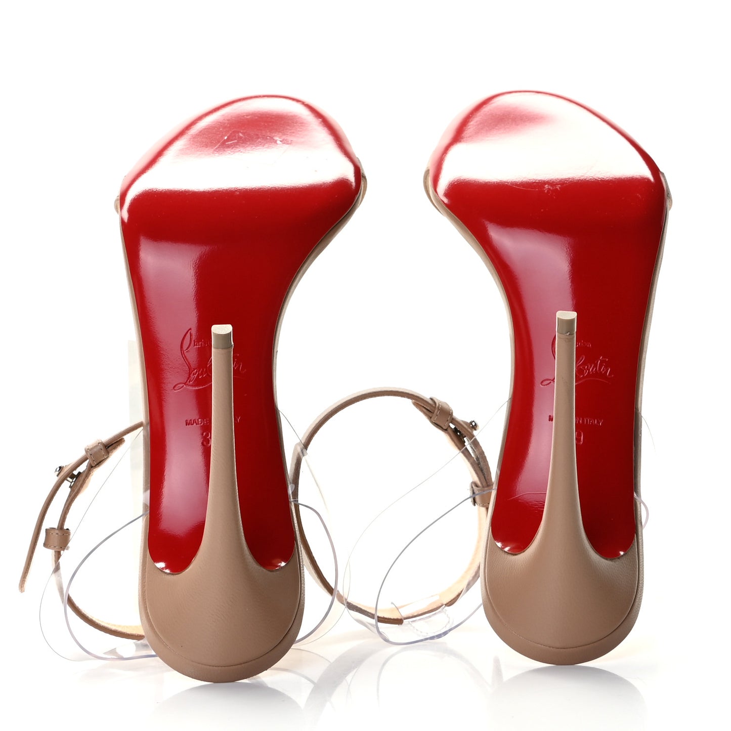 Shiny Nappa PVC Jonatina 100 Sandals 39 Nude