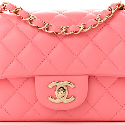 Chanel Lambskin Quilted Mini Rectangular Flap Pink 8 of 11