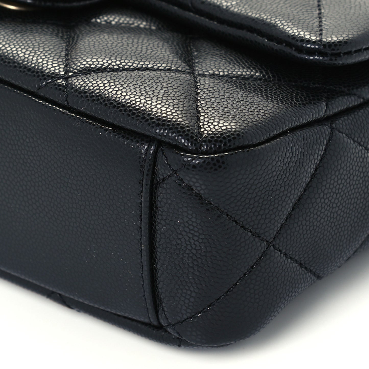 Caviar Quilted Small Twist Your Buttons Flap Black