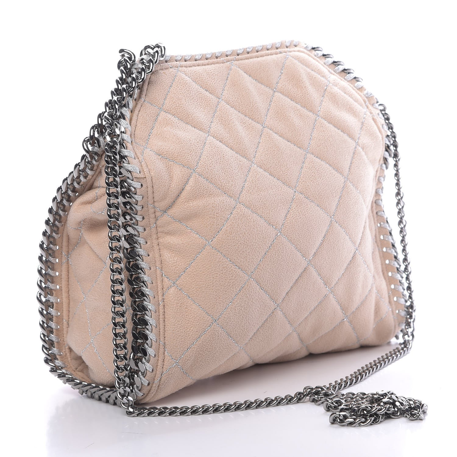 Stella McCartney Shaggy Deer Quilted Mini Falabella Fold Over Tote Powder 3 of 9