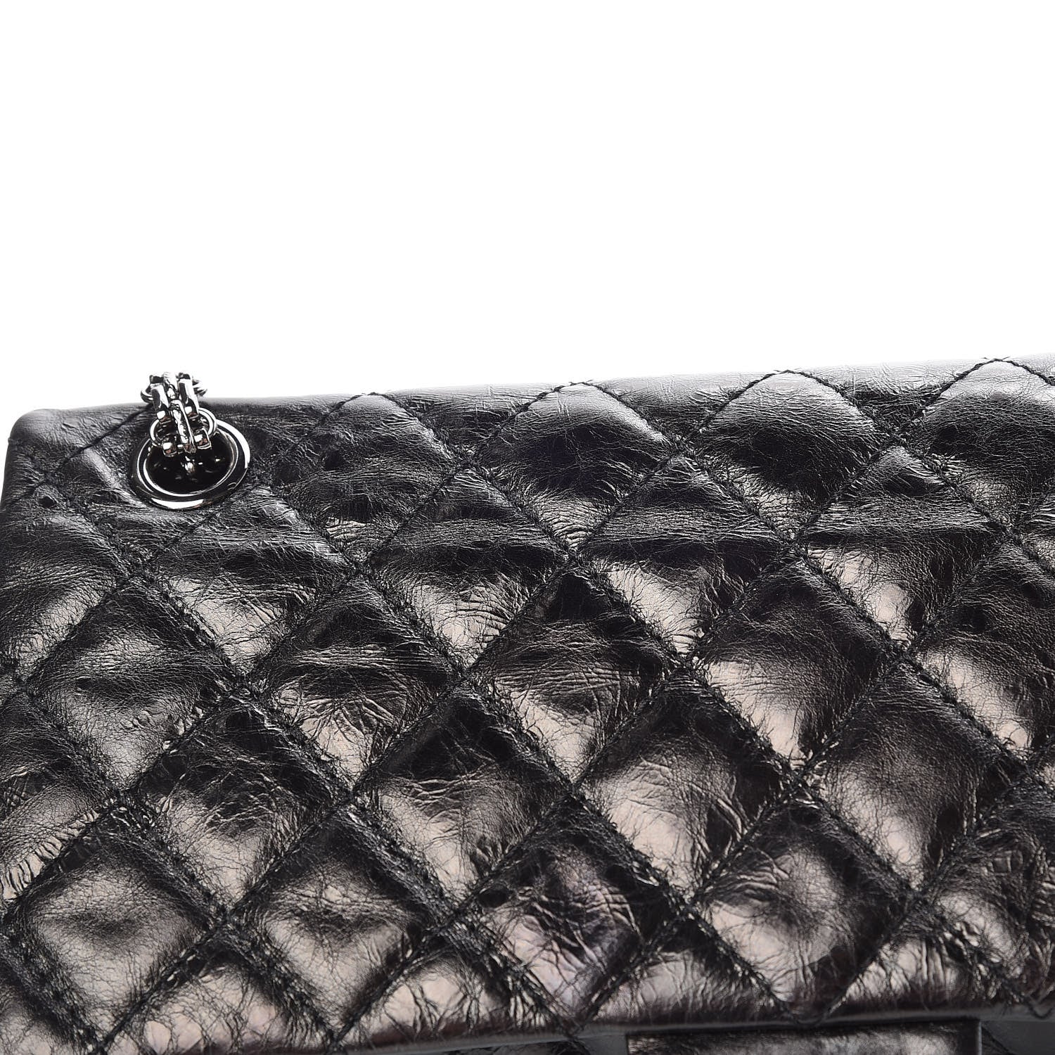 Chanel Metallic Aged Calfskin 2.55 Reissue 226 Flap Black 9 of 13