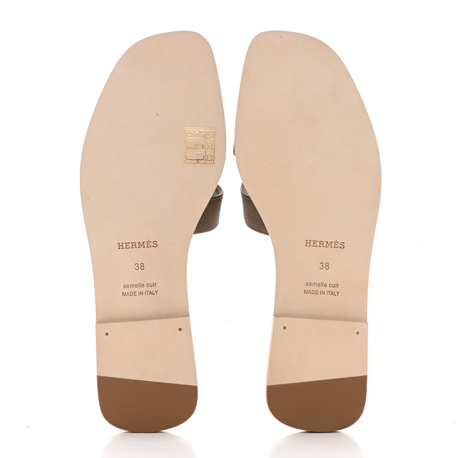 Hermes Epsom Oran Sandals 38 Etoupe 5 of 8