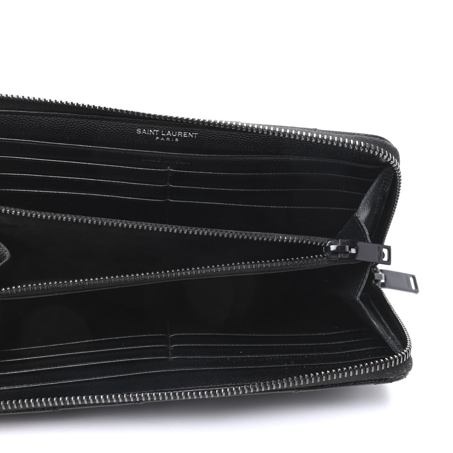 Grain De Poudre Matelasse Chevron Monogram Zip Around Wallet Black