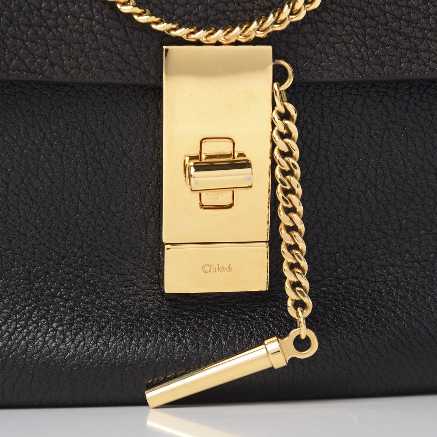 Grained Lambskin Mini Drew Shoulder Bag Black