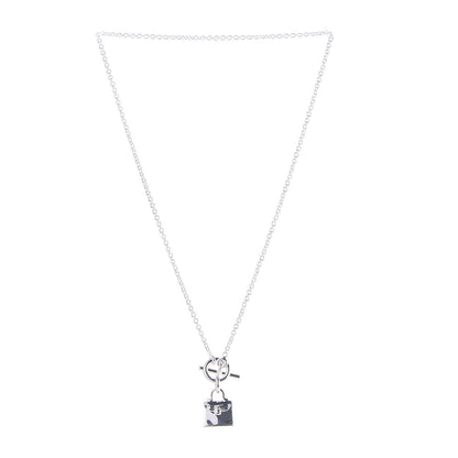 Hermes Sterling Silver Kelly Charm Pendant Necklace 3 of 6