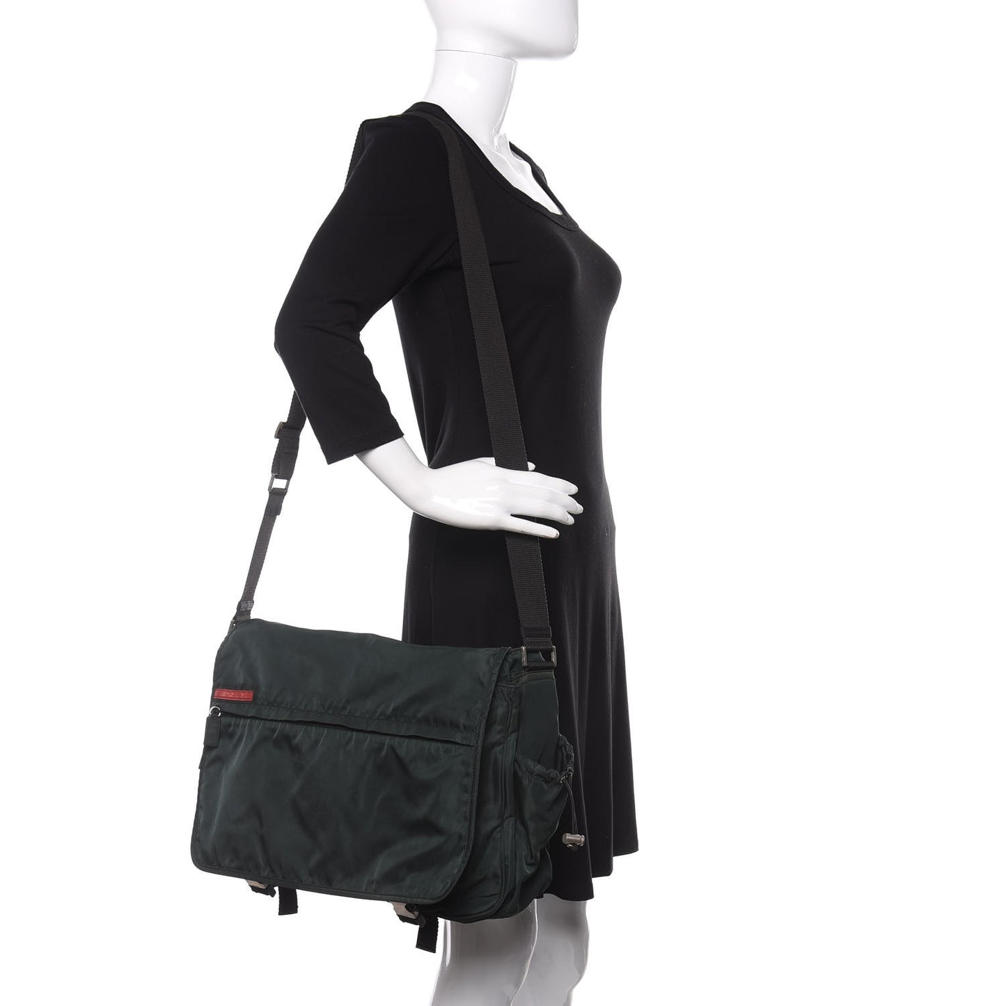 Nylon Sport Messenger Bag Green