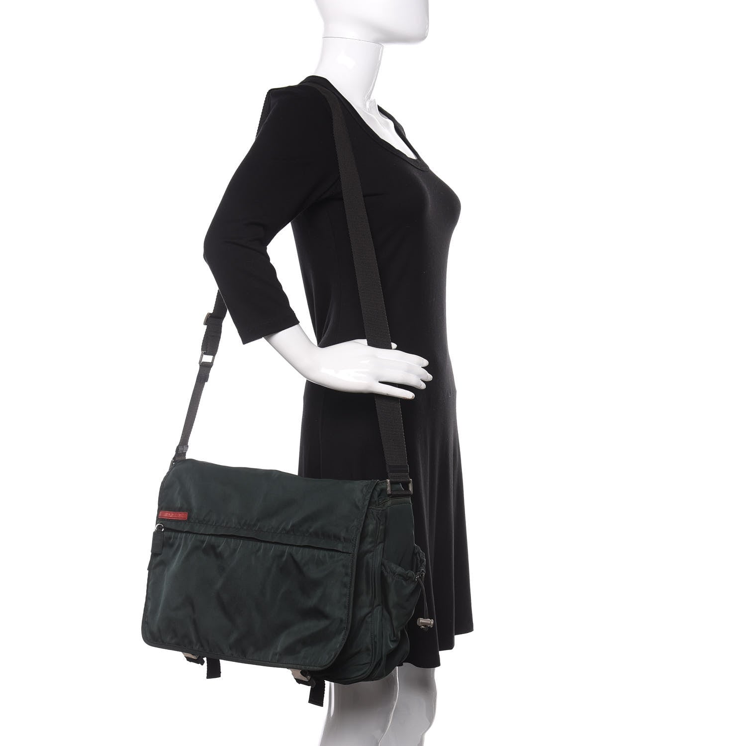 Prada Nylon Sport Messenger Bag Green 2 of 11