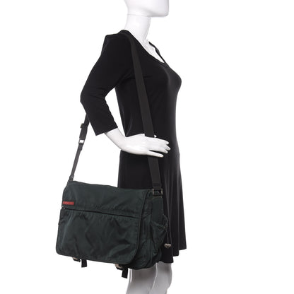 Prada Nylon Sport Messenger Bag Green 2 of 11