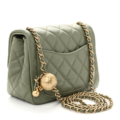 Chanel Lambskin Quilted Mini Pearl Crush Flap Green 3 of 10