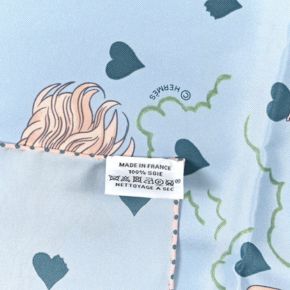 Hermes Silk Tea Time Scarf 70 Bleu Ciel Bleu Azur 3 of 3
