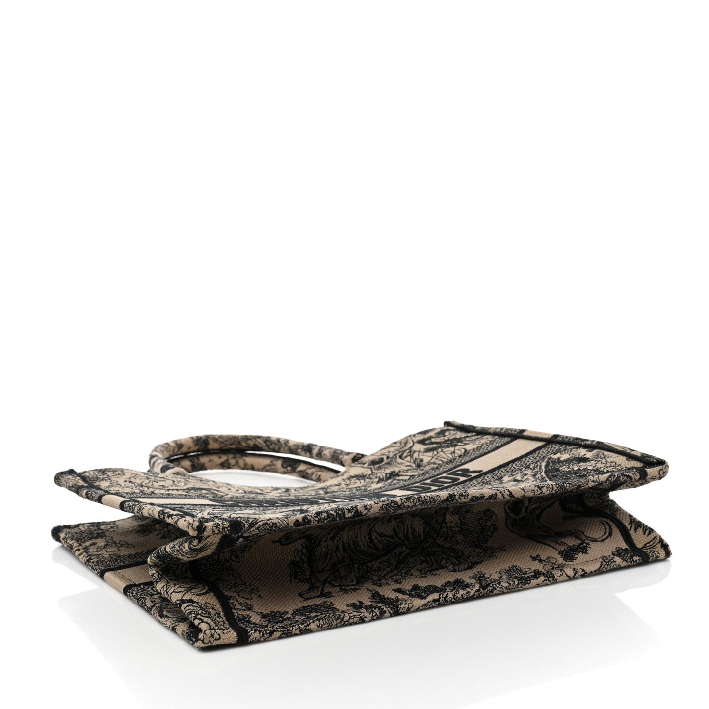 Canvas Embroidered Medium Dioriviera Toile De Jouy Book Tote Black