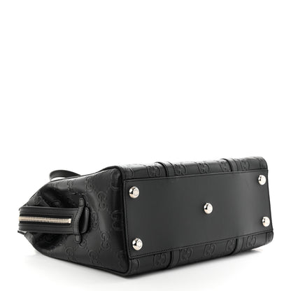 Gucci Calfskin GG Tennis Embossed Tote Bag Black 4 of 10