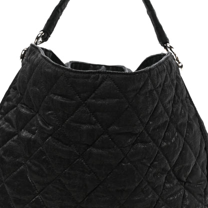 Chanel Crinkled Coated Canvas Le Marais Hobo Black 7 of 9