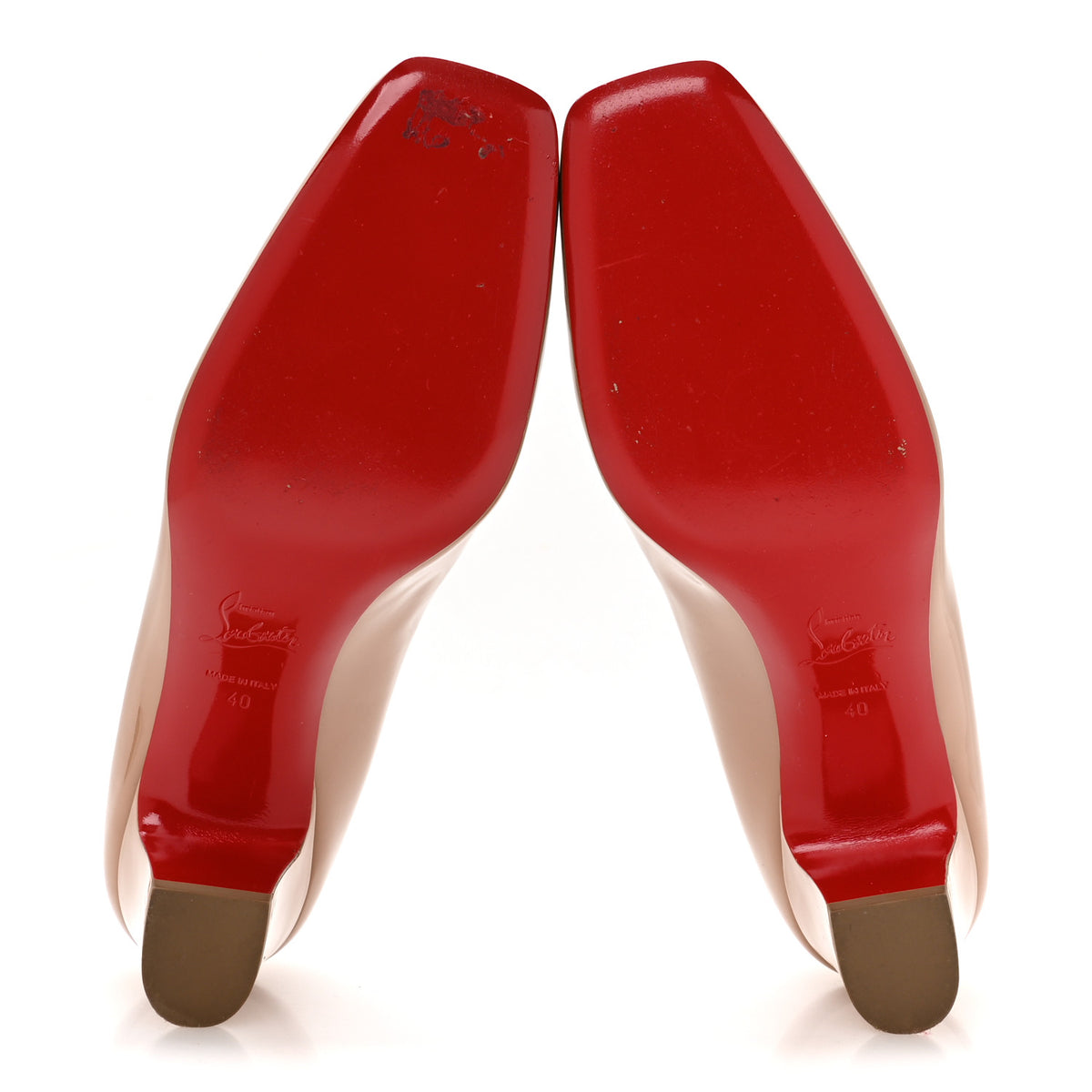 Christian Louboutin Patent Pyramidam 45 Pumps 40 Nude 6 of 7