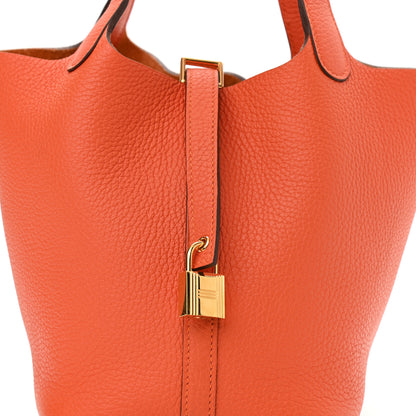 Hermes Taurillon Clemence Picotin Lock 18 PM Feu 9 of 11