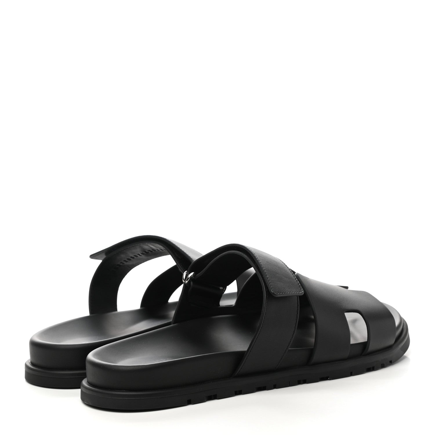 Hermes Calfskin Mens Chypre Sandals 43 Black 4 of 8