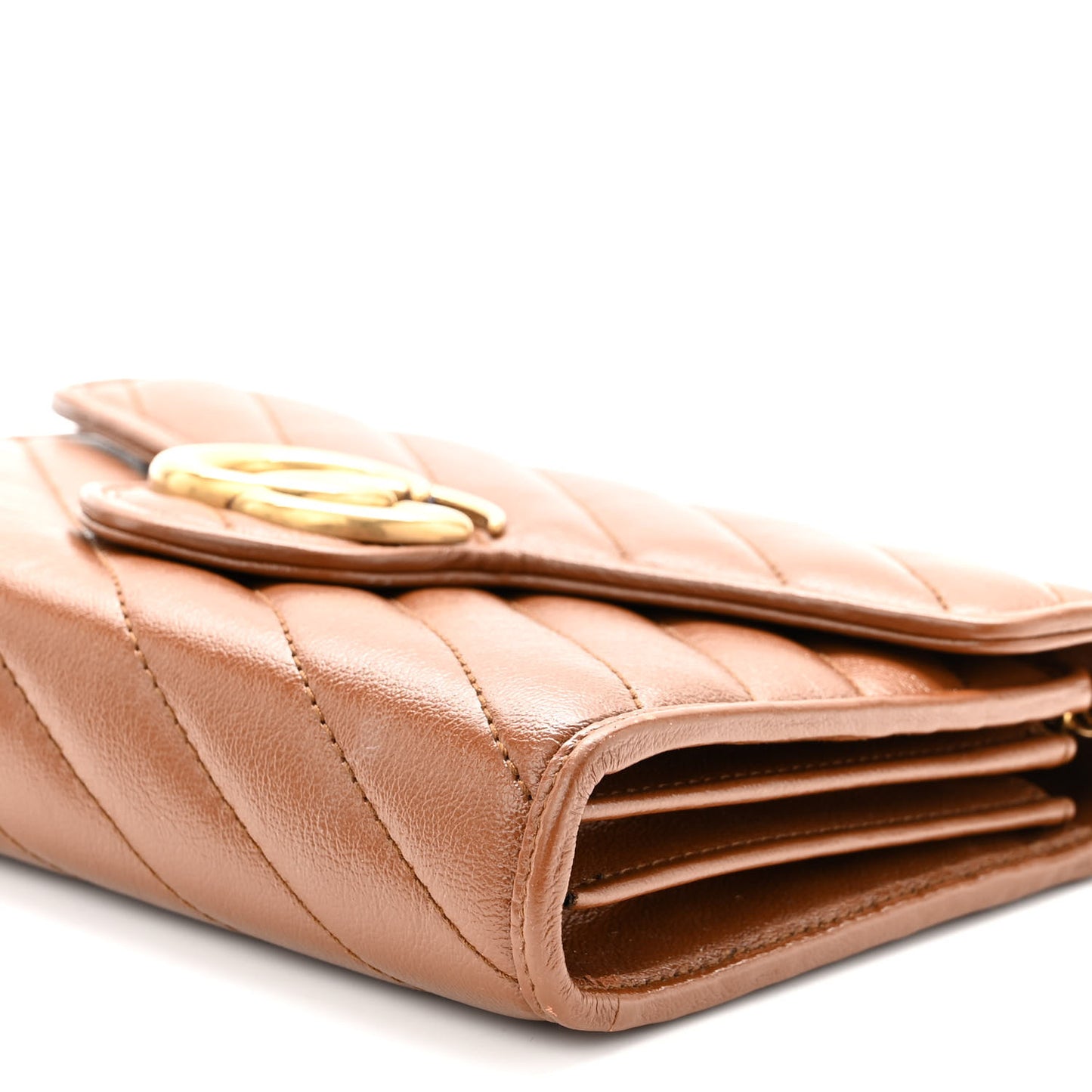 Azalea Calfskin Matelasse Diagonal GG Marmont Chain Wallet Cuir