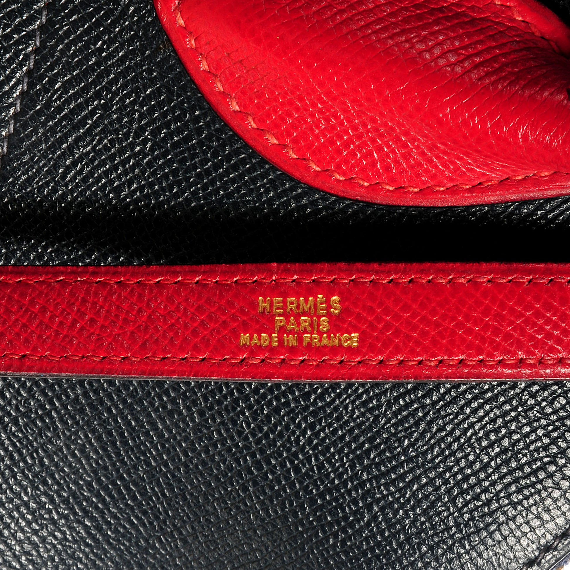 Hermes Courchevel Bi Color Bolide 35 Indigo Rouge Vif 8 of 8