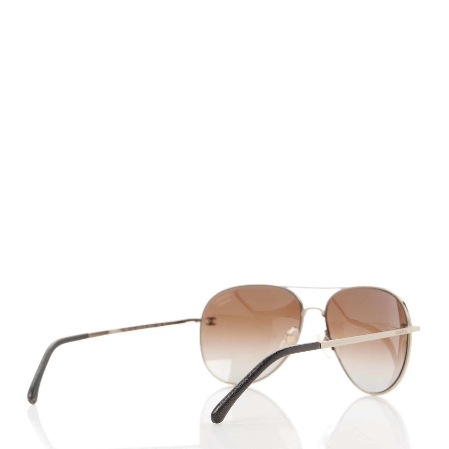 Chanel Metal Polarized Aviator CC Sunglasses 4189-T-Q Silver 4 of 8