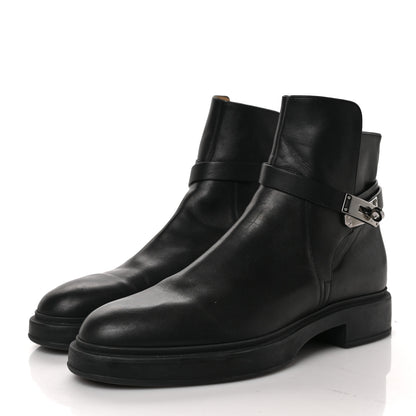 Hermes Calfskin Mens Veo Ankle Boots 42 Black 3 of 8