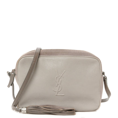 Saint Laurent Lambskin Suede Monogram Small Lou Camera Bag  Fog 1 of 10