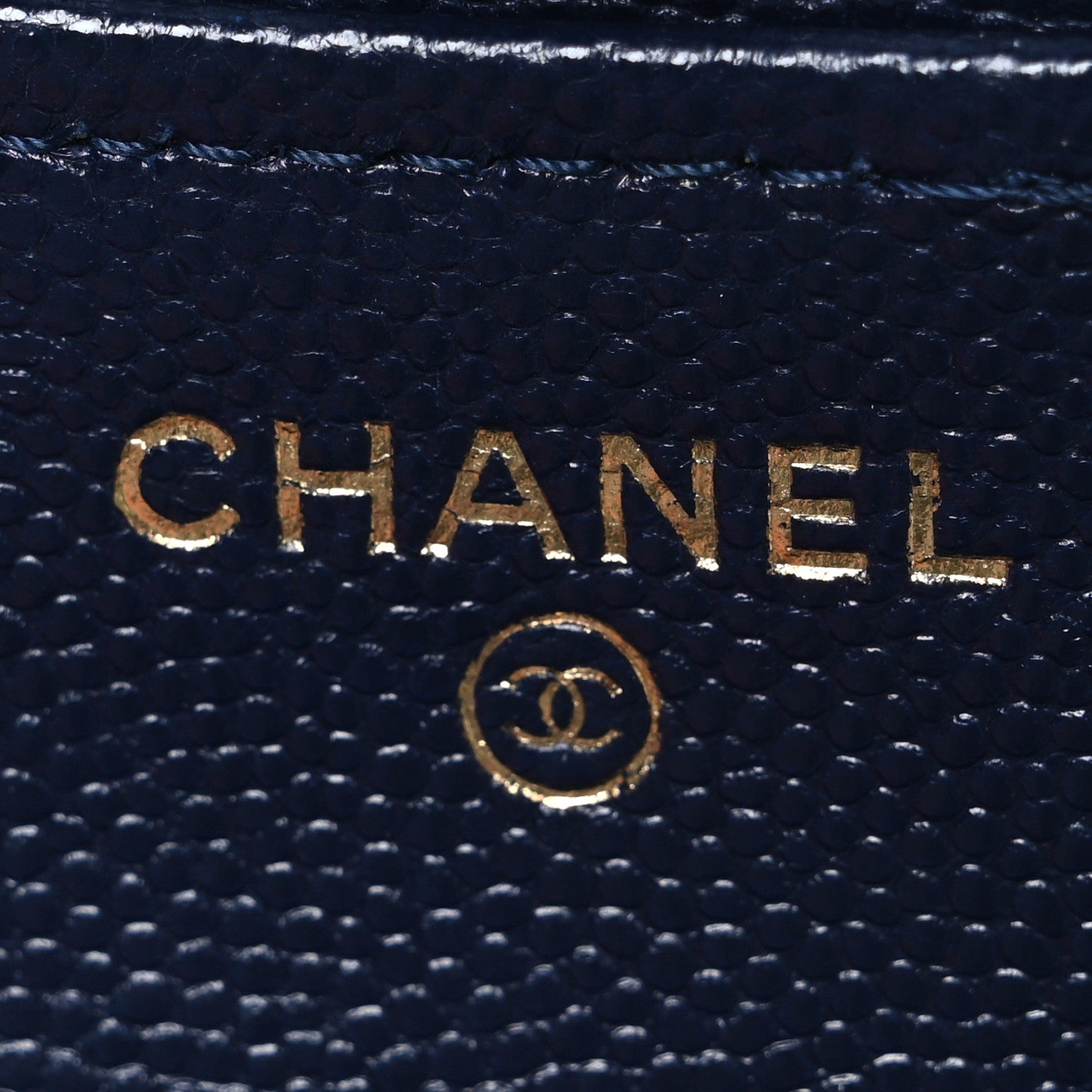 Chanel Caviar Quilted Flap Phone Holder With Chain Navy Blue 6 of 11