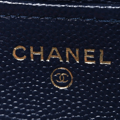 Chanel Caviar Quilted Flap Phone Holder With Chain Navy Blue 6 of 11