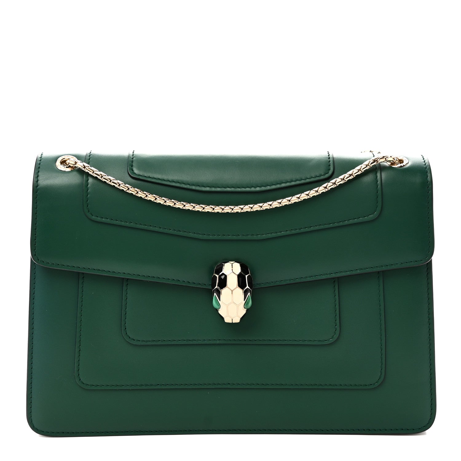 Bulgari Calfskin Serpenti Forever Shoulder Bag Emerald Green 1 of 9