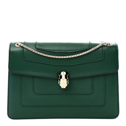 Bulgari Calfskin Serpenti Forever Shoulder Bag Emerald Green 1 of 9