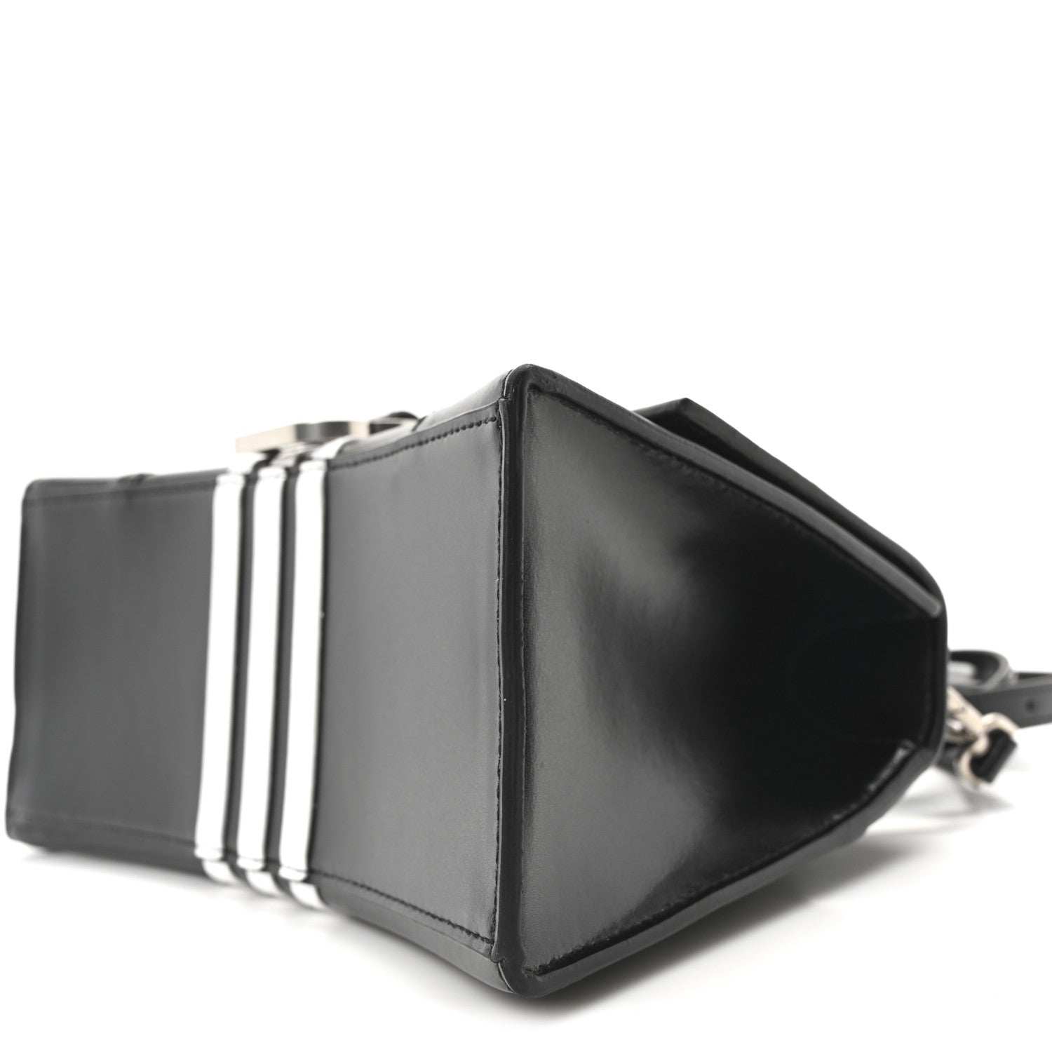Balenciaga X ADIDAS Shiny Box Calfskin Small Hourglass Top Handle