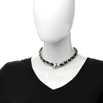 Chanel Metal Lambskin CC Square Choker Gold Black White 2 of 5