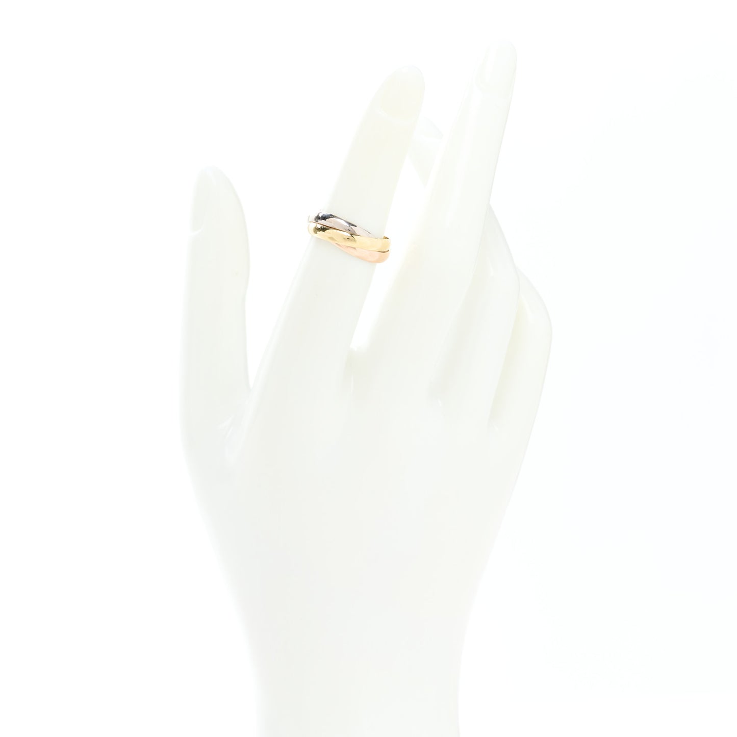18K Pink Yellow White Gold Small Trinity Ring 48 4.5