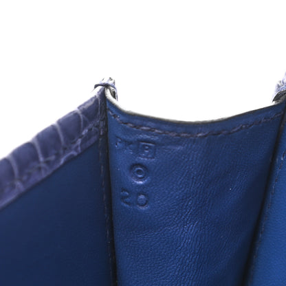 Hermes Shiny Niloticus Crocodile Jige Elan 29 Clutch Bleu Brighton 7 of 7