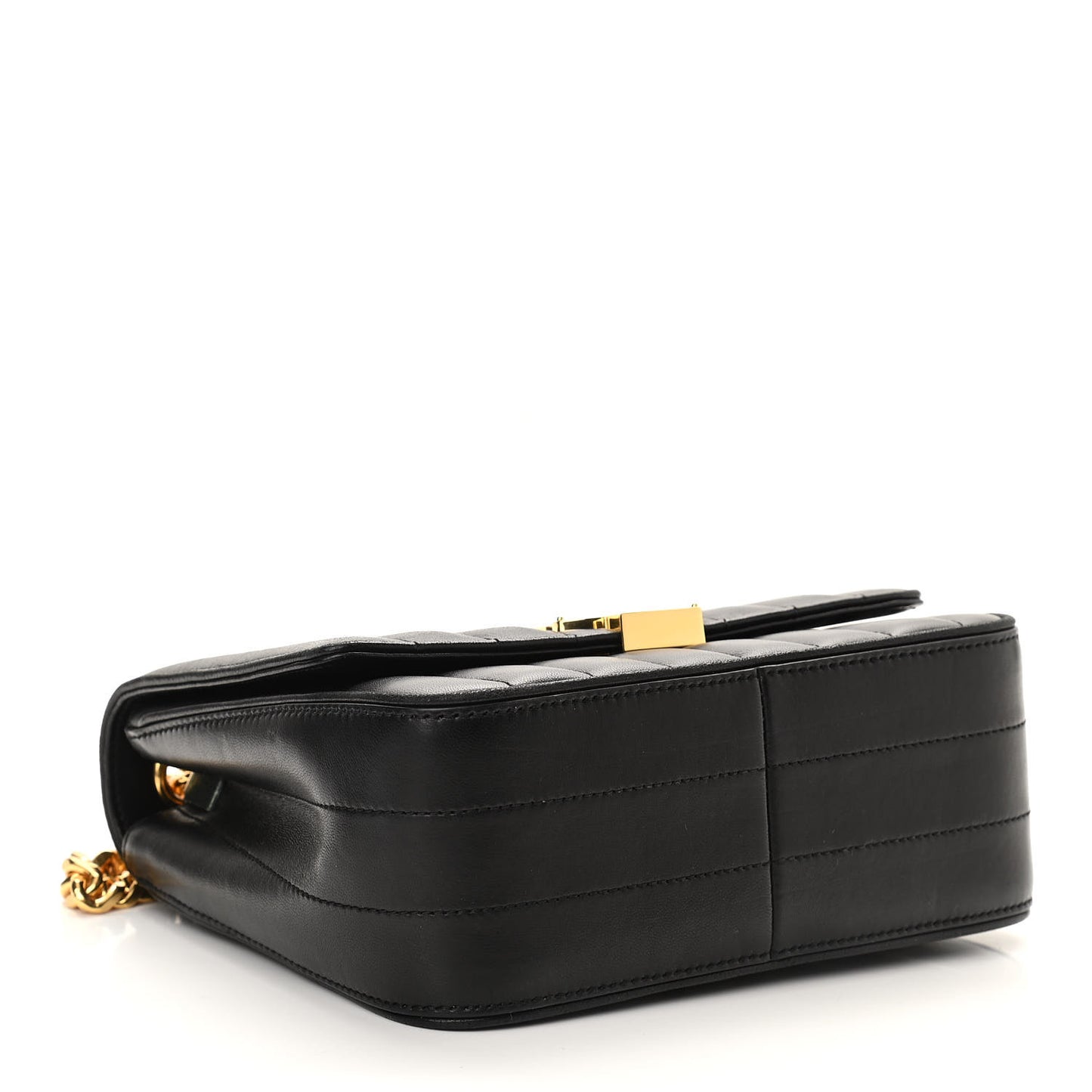 Lambskin Matelasse Monogram Medium Vicky Chain Bag Black