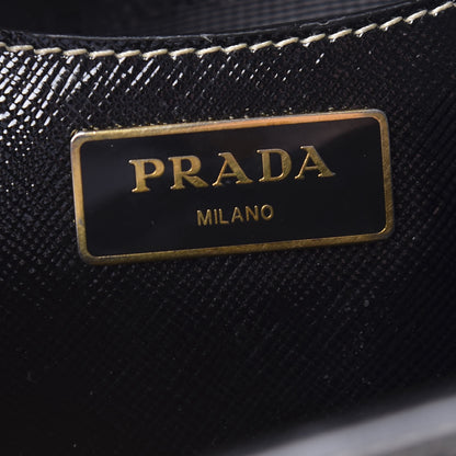 Prada Saffiano Vernice Turn Lock Shopping Tote Black 6 of 11