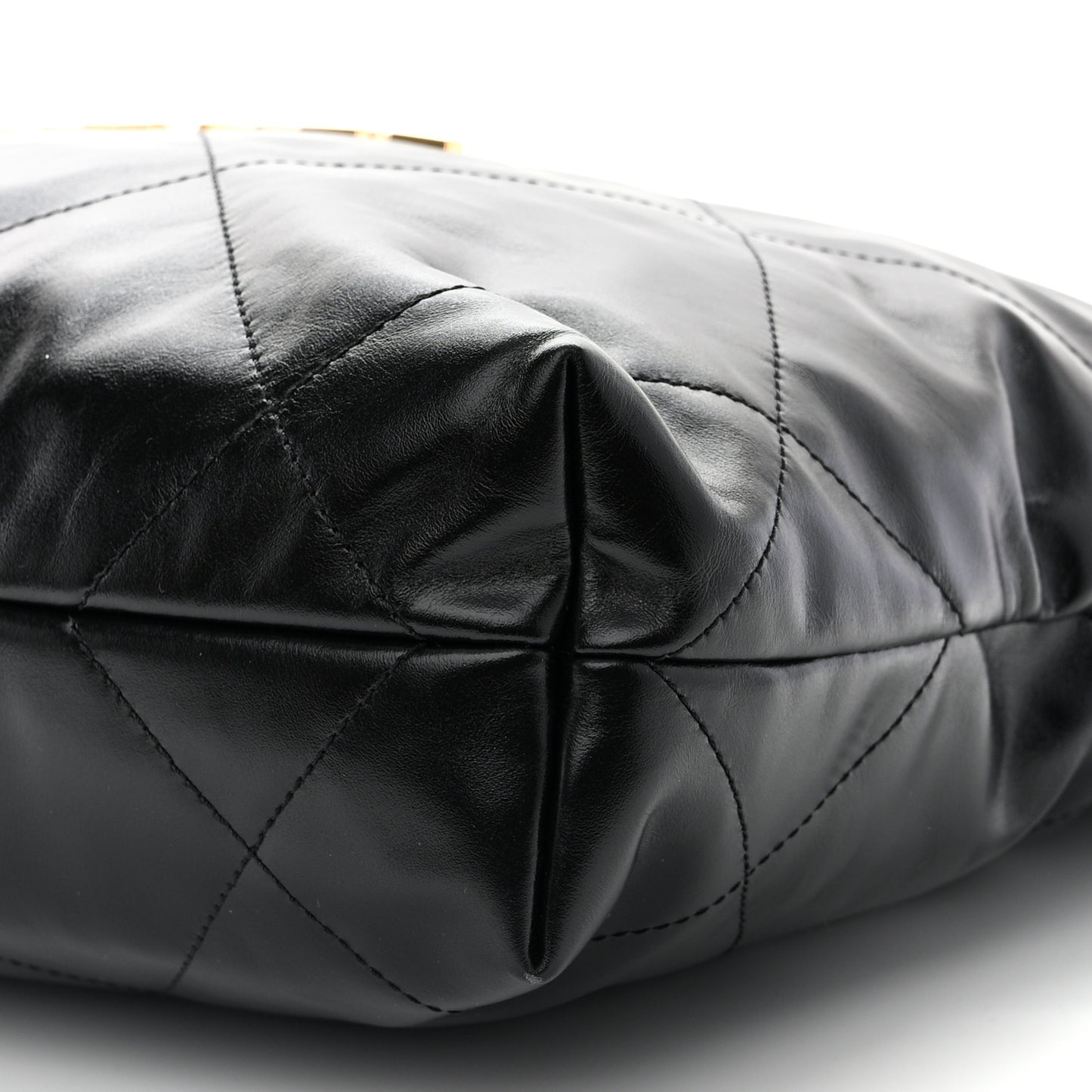 Shiny Calfskin Quilted Small Chanel 22 Black