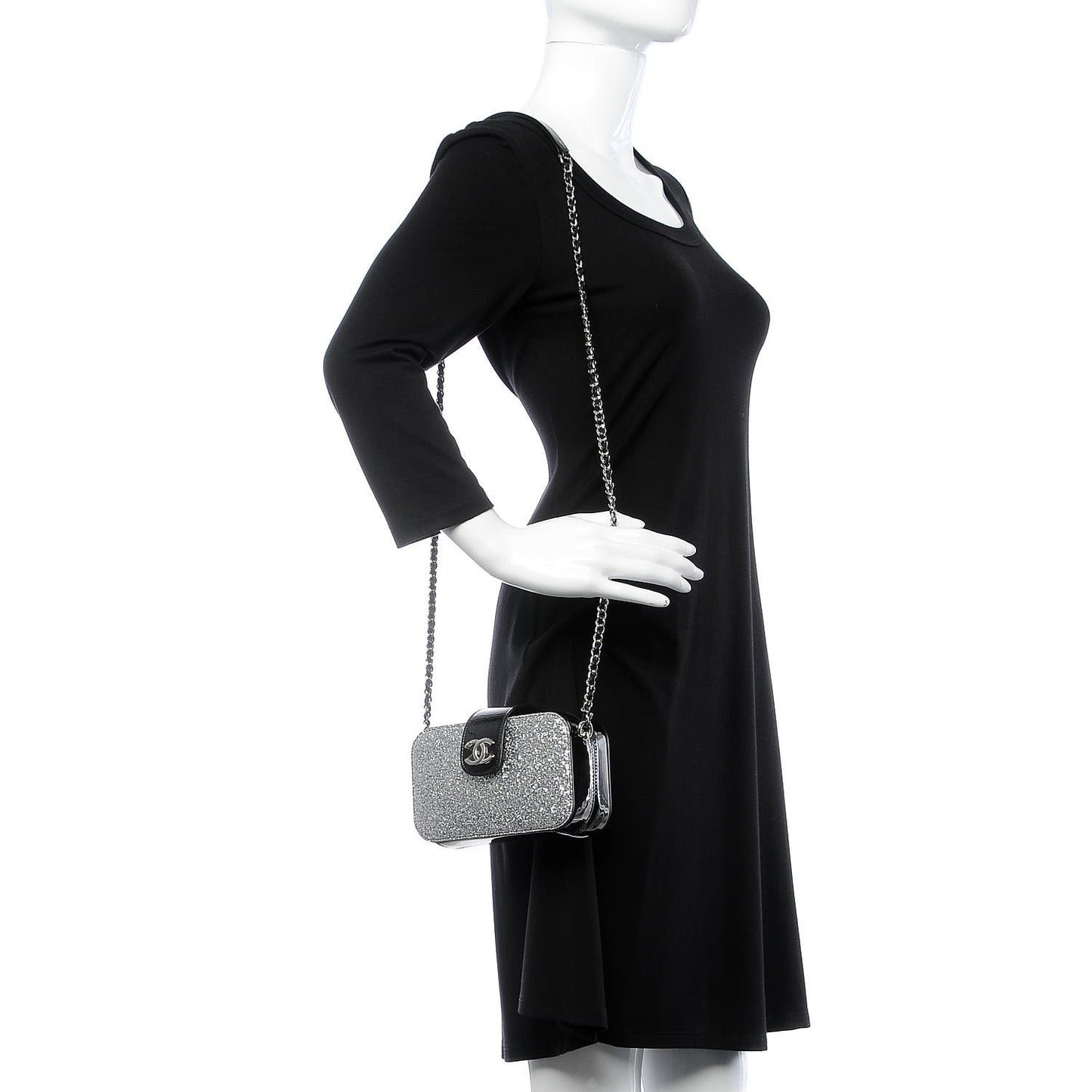 Glitter Patent Camera Case Silver