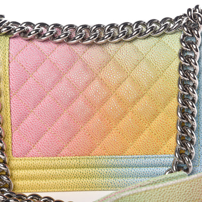 Chanel Caviar Quilted Small Cuba Rainbow Boy Flap Multicolor 13 of 13