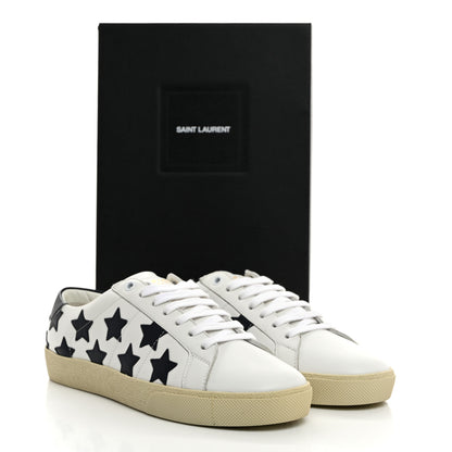 Saint Laurent Calfskin Star Court Sneakers 39 White Navy 9 of 9
