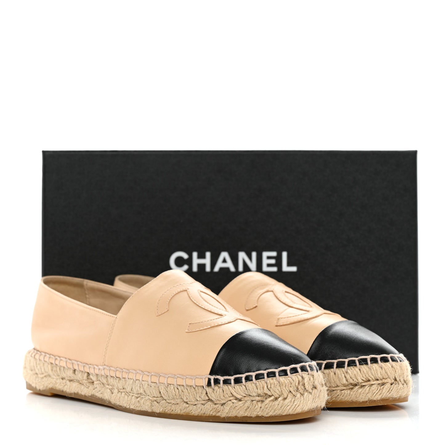 Lambskin CC Espadrilles 39 Beige Black