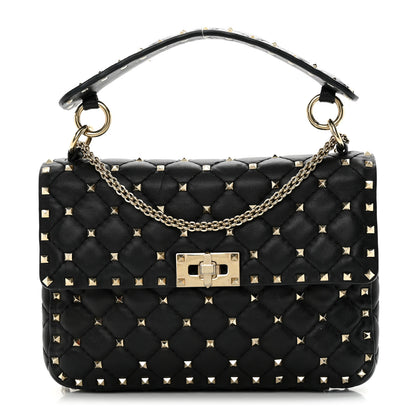 Valentino Garavani Lambskin Medium Rockstud Spike Shoulder Bag Black 1 of 11