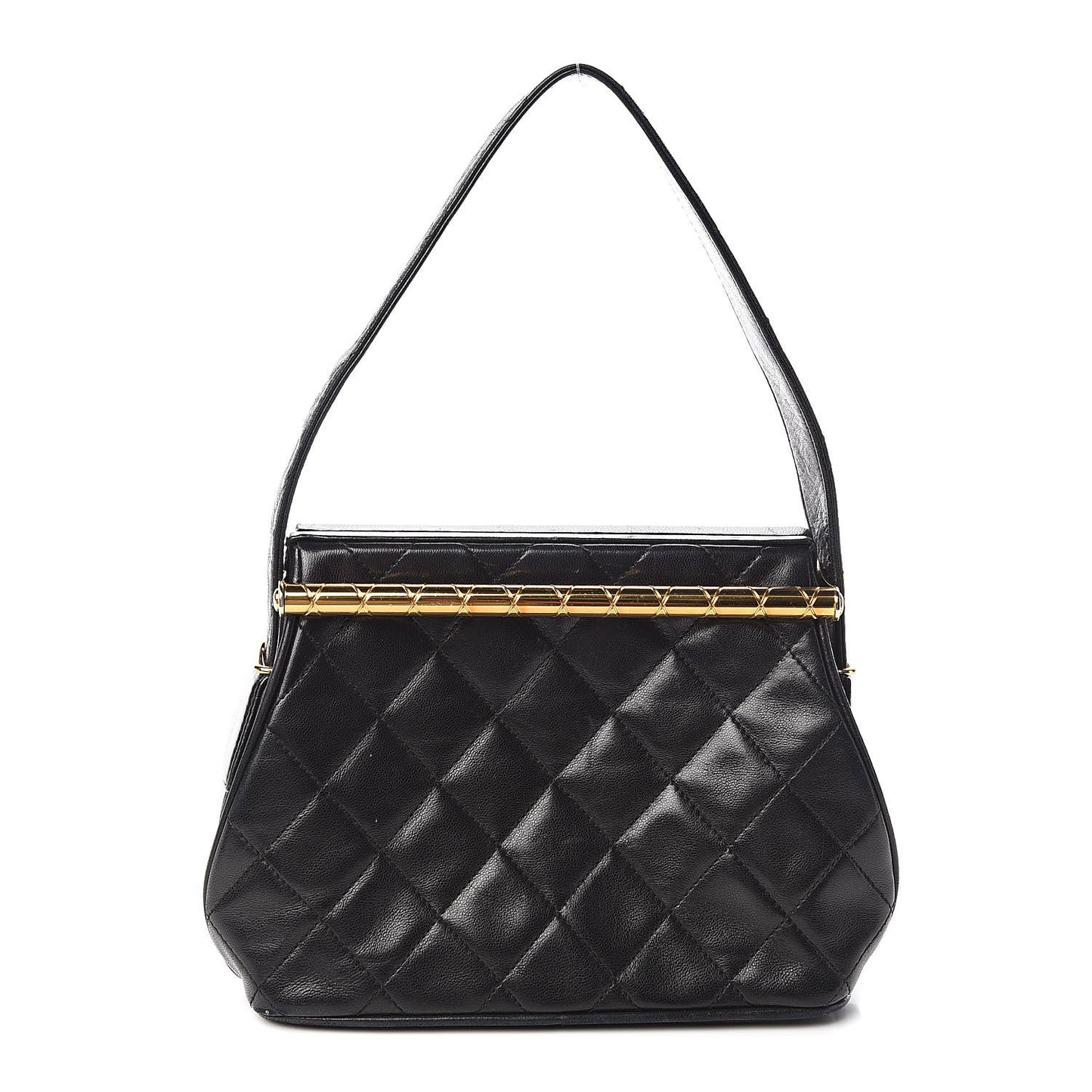 Lambskin Quilted Shoulder Bag Black
