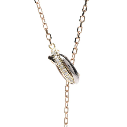 Cartier 18K Pink Yellow White Gold Diamond Trinity Lariat Necklace 6 of 7