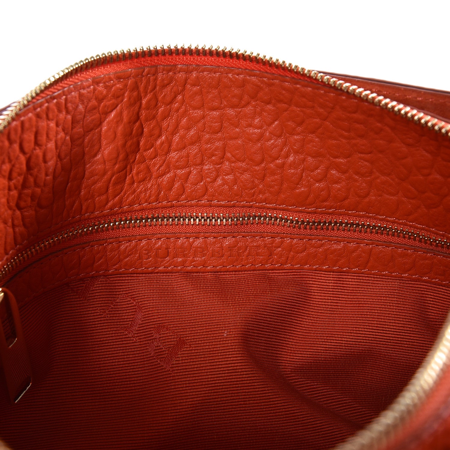 Burberry Signature Grain Calfskin Check Embossed Small Chichester Crossbody Clutch Bag Orange 8 of 10