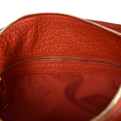 Burberry Signature Grain Calfskin Check Embossed Small Chichester Crossbody Clutch Bag Orange 8 of 10