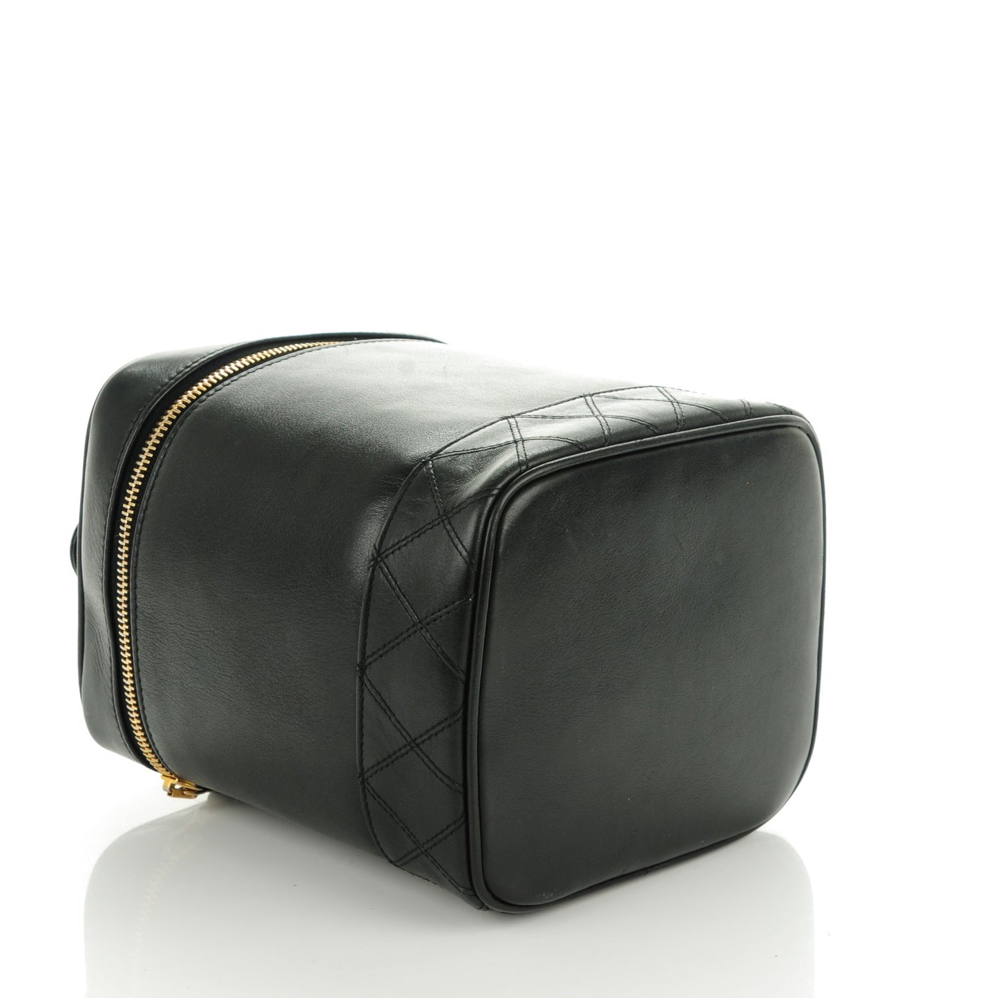 Lambskin Vanity Cosmetic Case Black