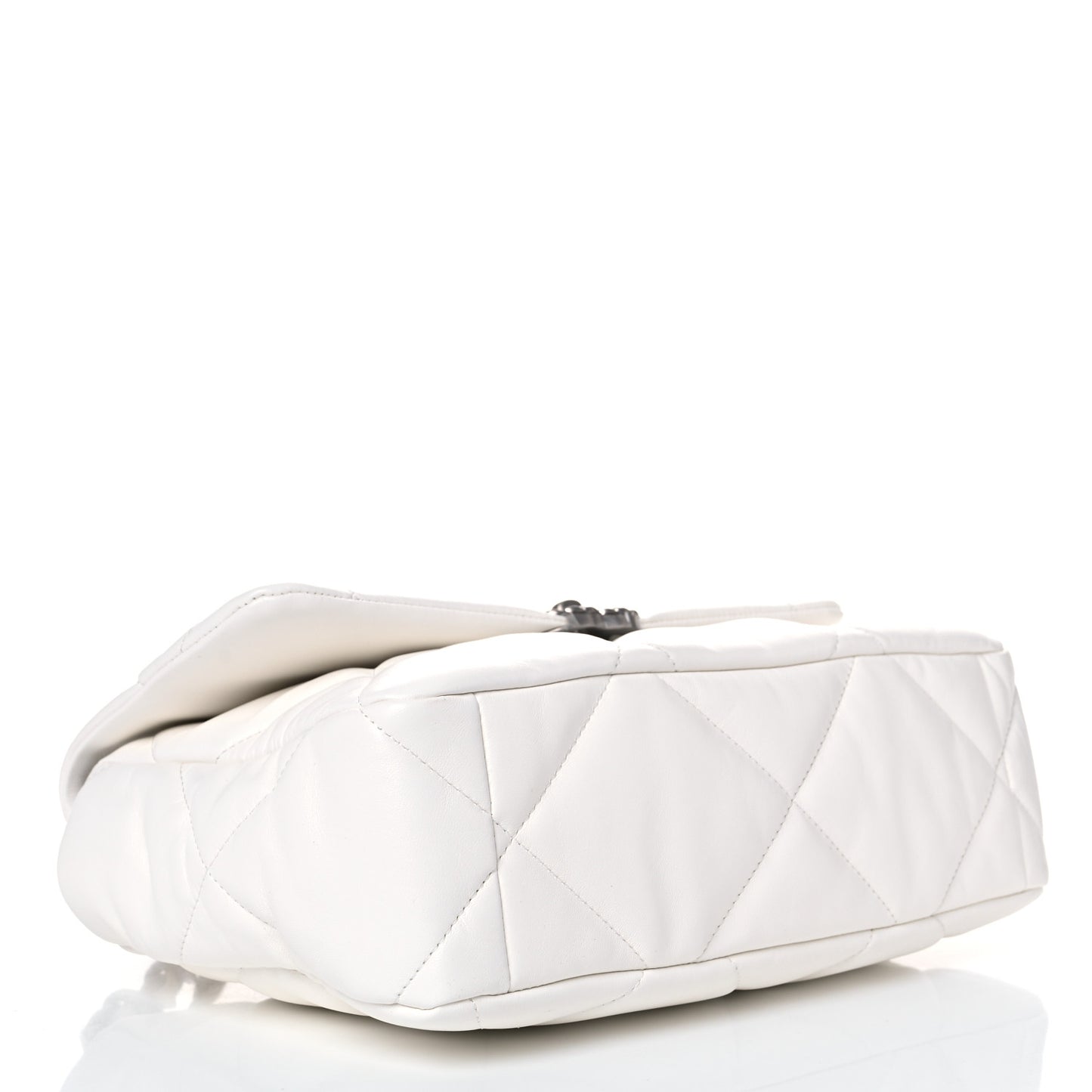 Lambskin Quilted Large Chanel 19 Flap White